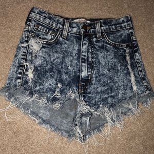 Vibrant Denim Shorty Shorts